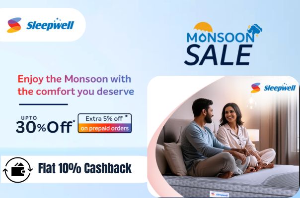 Sleepwell MONSOON SALE – Up to 30% OFF + Extra 5% on Prepaid Orders