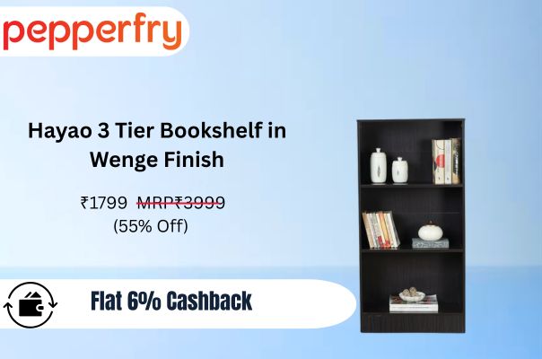 Pepperfry – Hayao 3 Tier Bookshelf in Wenge Finish @ ₹1799